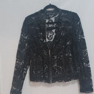 INC International Concepts Black Lace Blazer